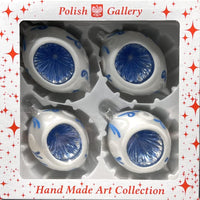 Christmas Ornament, Blown Glass 5-inch Long (Set of 4, White and Blue) - image 6