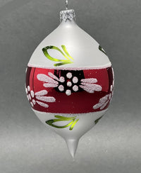 Christmas Ornament, Blown Glass 5-inch Long (Set of 4, White Matt) - image 4