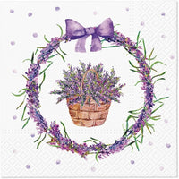 Floral Napkins Paper Disposable Decorative Decoupage Lavender Basket 13 in