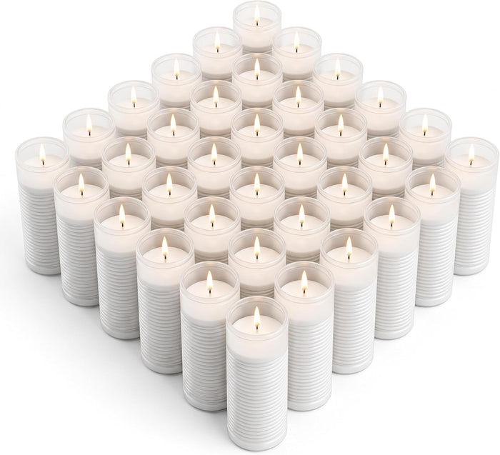 Prayer Candles Catholic Religious Memorial Round Inserts 36 Pack 5.7 in
