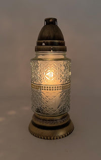 Cemetery Memorial Candle | Gravesite Remembrance Decoration/Glass Lantern European Style C - image 4