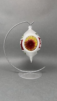 Christmas Ornament, Blown Glass 5-inch Long (Set of 4, White Matt) - image 5