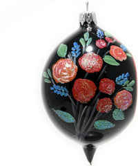 Christmas Ornament, Blown Glass 5-inch Long (Set of 4, Black and Red) - image 3
