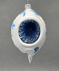 Christmas Ornament, Blown Glass 5-inch Long (Set of 4, White and Blue) - image 2