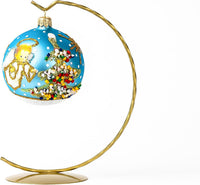 Hand Blown Glass Christmas Ornaments Ball, Baby's 1st Christmas Blue 3 in - image 7