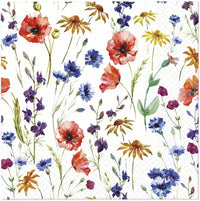 Floral Napkins Paper Disposable Decorative Decoupage Field of Flowers 13 in