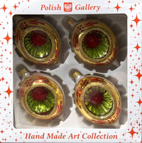 Christmas Ornament, Blown Glass 5-inch Long (Set of 4, Gold) - image 5