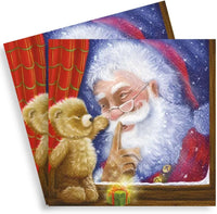 Christmas Napkins Paper Disposable Decorative Decoupage Surprise from Santa - image 2