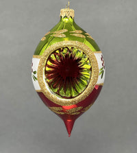 Christmas Ornament, Blown Glass 5-inch Long (Set of 4, White, Green and Red) - image 3