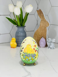 Colorful Hand Painted Easter Egg Cartoon Chickens Decor for Home and Table, Centerpiece (C - image 4