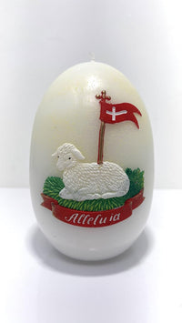 AM Décor Easter Alleluja Candle, Premium Handcrafted Holiday Decoration (White Large)
