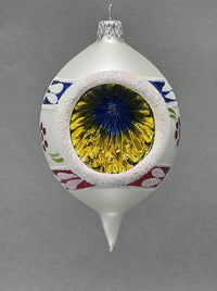 Christmas Ornament, Blown Glass 5-inch Long (Set of 4, White) - image 2