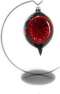 Christmas Ornament, Blown Glass 5-inch Long (Set of 4, Black and Red) - image 5