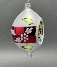 Christmas Ornament, Blown Glass 5-inch Long (Set of 4, White Matt) - image 3