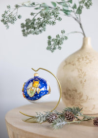 Polish Hand Blown Glass Christmas Ornaments Ball Angel House Navy Gloss - image 2