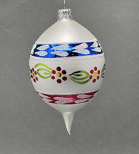 Christmas Ornament, Blown Glass 5-inch Long (Set of 4, White) - image 4