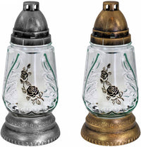 AM Décor Cemetery Memorial Candle Lantern Grave site Remembrance Decoration Glass European - image 2