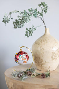 3-inch Glass Ball Christmas Ornament Santa Claus with Snowman Polish Glass Ornament (Burgundy, 3-inch/80mm) - image 4