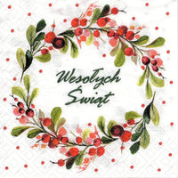 Christmas Napkins Paper Disposable Decorative Decoupage Berries Ring PL