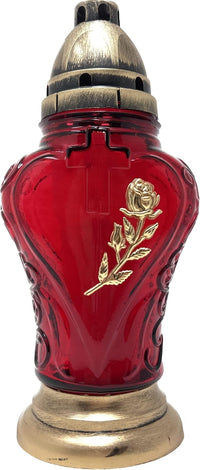 Cemetery Memorial Candle | Gravesite Remembrance Decoration/Glass Lantern European Style C - image 3