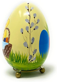 Colorful Hand Painted Easter Egg Cartoon Chickens Decor for Home and Table, Centerpiece (C - image 4