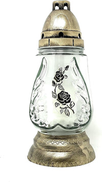 AM Décor Cemetery Memorial Candle Lantern Grave site Remembrance Decoration Glass European - image 4