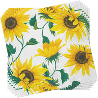 Paper Luncheon Napkins 40pcs 13"x13" Sunflowers on White - image 7
