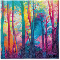 Floral Napkins Paper Disposable Decorative Decoupage Colorful Magic Forest