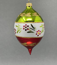 Christmas Ornament, Blown Glass 5-inch Long (Set of 4, White, Green and Red) - image 4