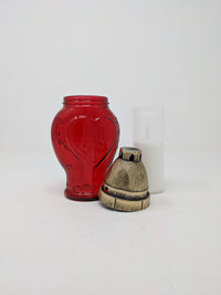 AM Décor European Cemetery Memorial Candle | Gravesite Remembrance Decoration| Small Red H - image 4