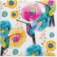 Floral Napkins Paper Disposable Decorative Decoupage Hummingbird 13 in