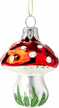 Christmas Glass Ornament Lucky Mushroom for Gift, Little Ornaments Mini Redcap Toadstool f