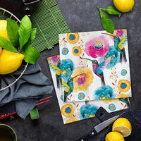 Floral Napkins Paper Disposable Decorative Decoupage Hummingbird 13 in - image 4