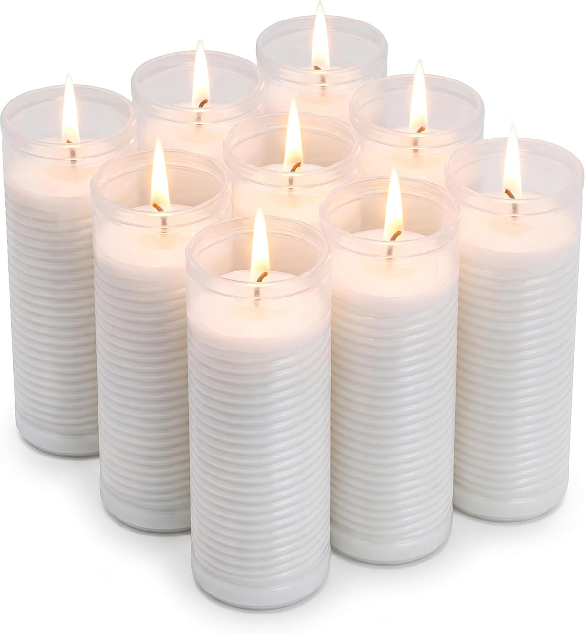 Prayer Candles Catholic Religious Memorial Round Inserts 9 Pack 5.7 in