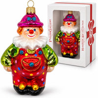 Clown Glass Christmas Ornaments Balls Hand Blown Circus 4.7 in