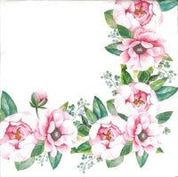 Floral Napkins Paper Disposable Decorative Decoupage Pink Peonies