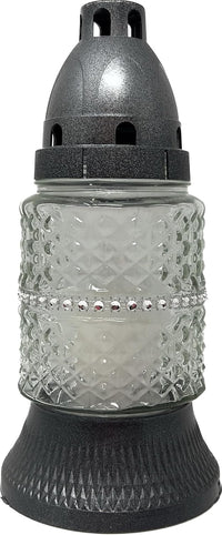AM Décor Cemetery Memorial Candle | Gravesite Remembrance Decoration| Glass Lantern Europe