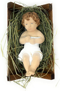 Baby Jesus Figurines Manger Nativity Scene Set Indoor Wooden Crib 3.5 in - image 3