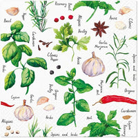 Fall Napkins Paper Disposable Decorative Decoupage Spices and Herbs 13 in