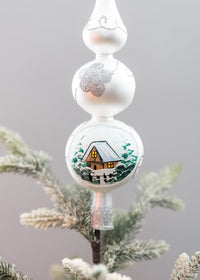 Finial Glass Christmas Vintage Tree Topper, Silver Wave 12 in - image 4