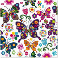 Floral Napkins Paper Disposable Decorative Decoupage Colorful Butterflies