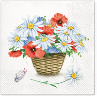 Floral Napkins Paper Disposable Decorative Decoupage Spring Flowers Basket