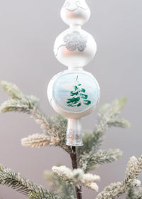 Finial Glass Christmas Vintage Tree Topper, Silver Wave 12 in - image 5