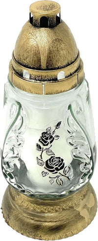 AM Décor Cemetery Memorial Candle Lantern Grave site Remembrance Decoration Glass European - image 3