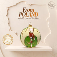 Blown Glass Christmas Ornaments Ball, Pope John Paul II Cream Yellow 5 in - image 6