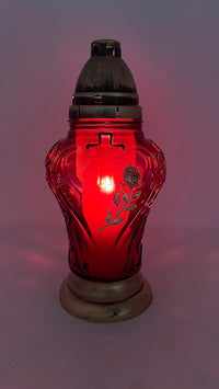 Cemetery Memorial Candle | Gravesite Remembrance Decoration/Glass Lantern European Style C - image 2