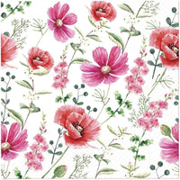 Floral Napkins Paper Disposable Decorative Decoupage Field Flowers Poppies