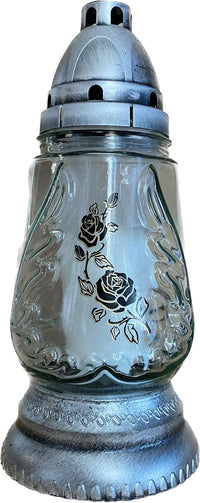 AM Décor Cemetery Memorial Candle Lantern Grave site Remembrance Decoration Glass European - image 3