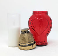 AM Décor European Cemetery Memorial Candle | Gravesite Remembrance Decoration| Small Red H - image 3