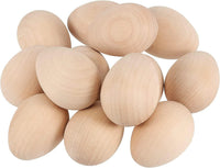 Unpainted Wooden Easter Eggs Set of 6, Decorative Eggs Easter, Pisanki